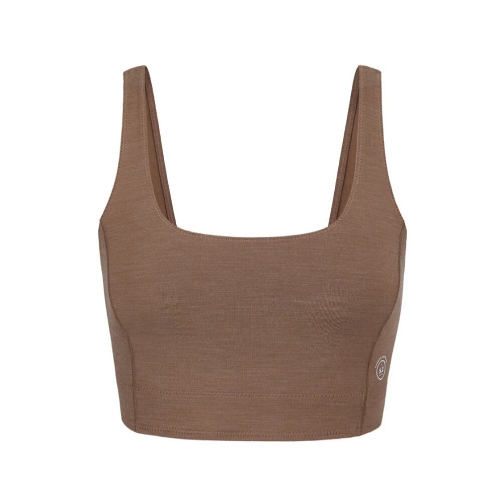 allbirds Brown Square-Neck Tank Crop Top